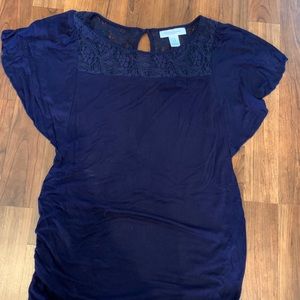 Blue maternity fashion t-shirt